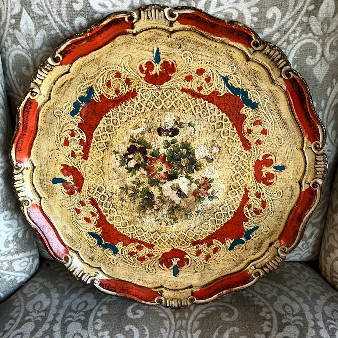 Small Round Florentine Tray 1