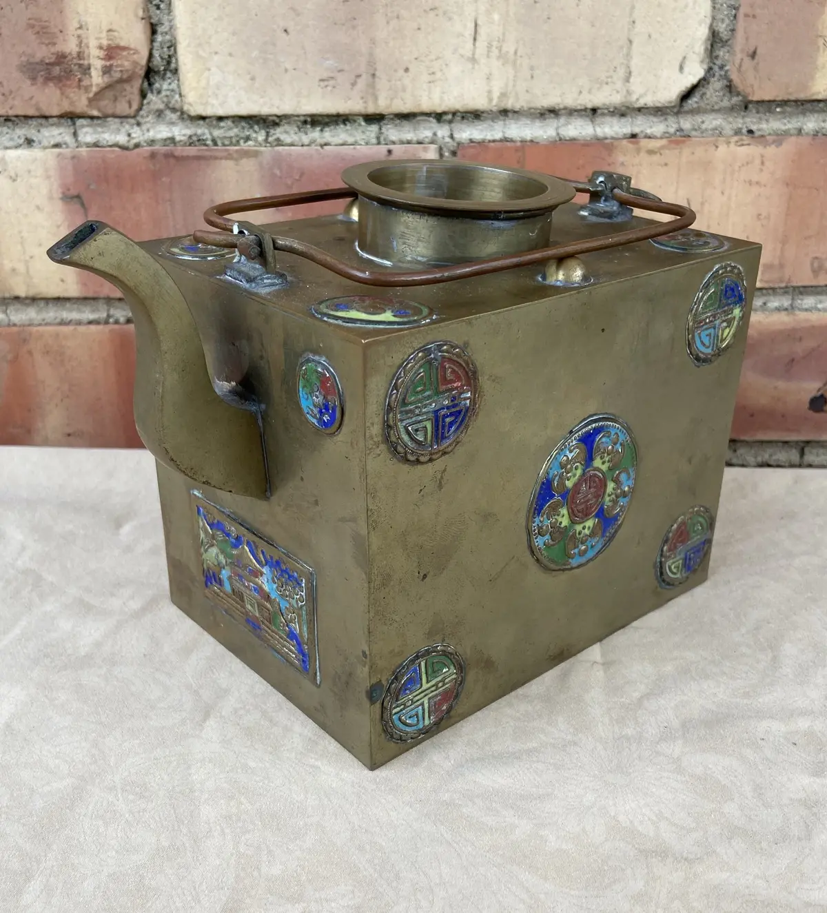 Bronze And Enamel Teapot 1