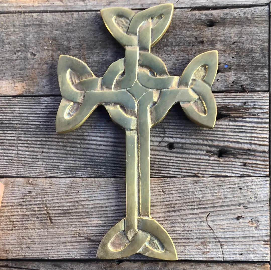 Brass Woven Cross Made In Mexico 1