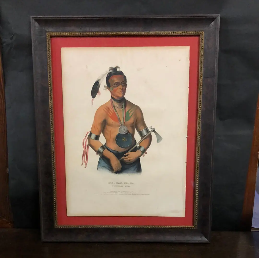 Nicely Framed And Matted Indian Print 1