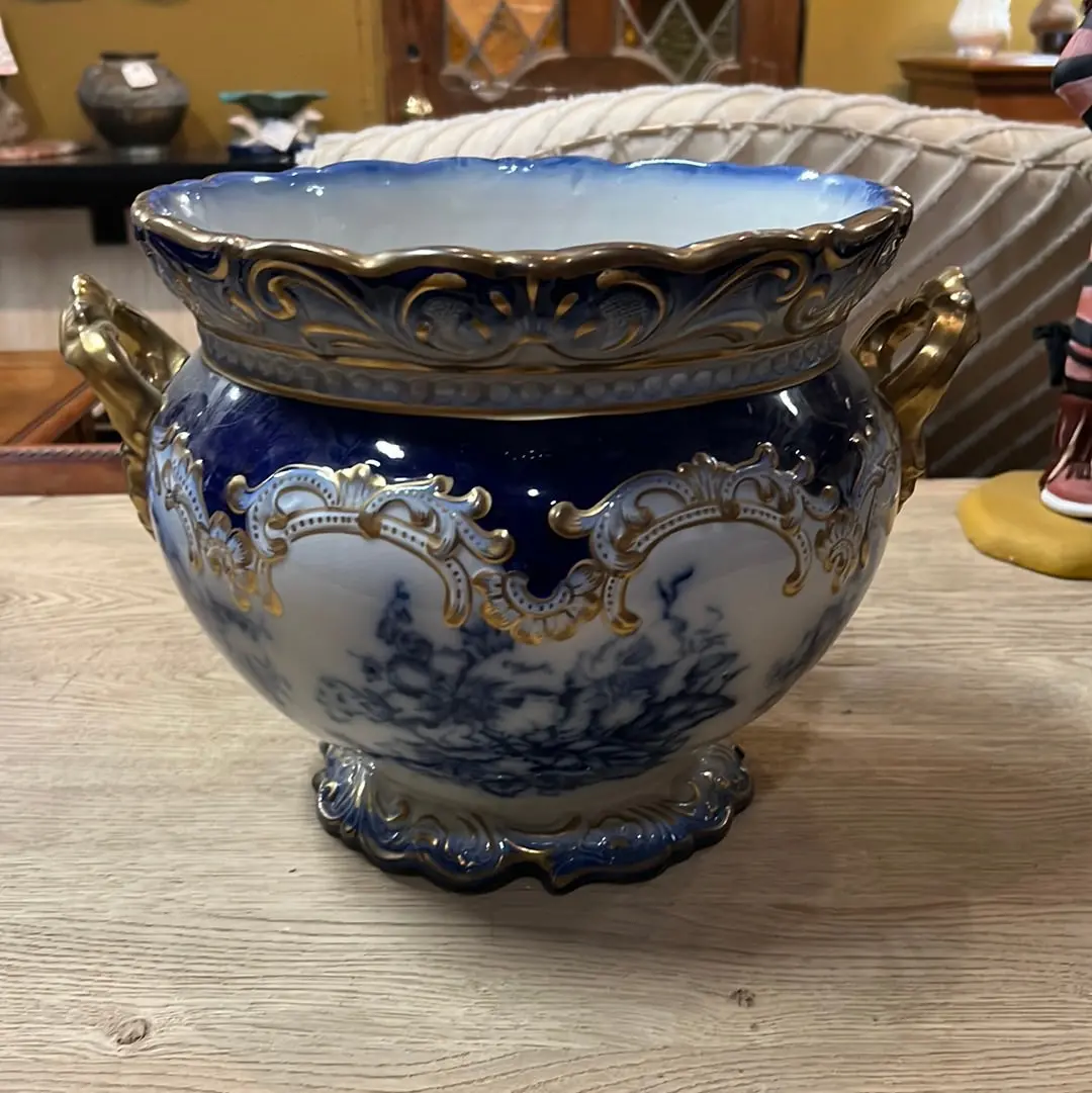 Blue And White Porcelain Low Jardiniere 1