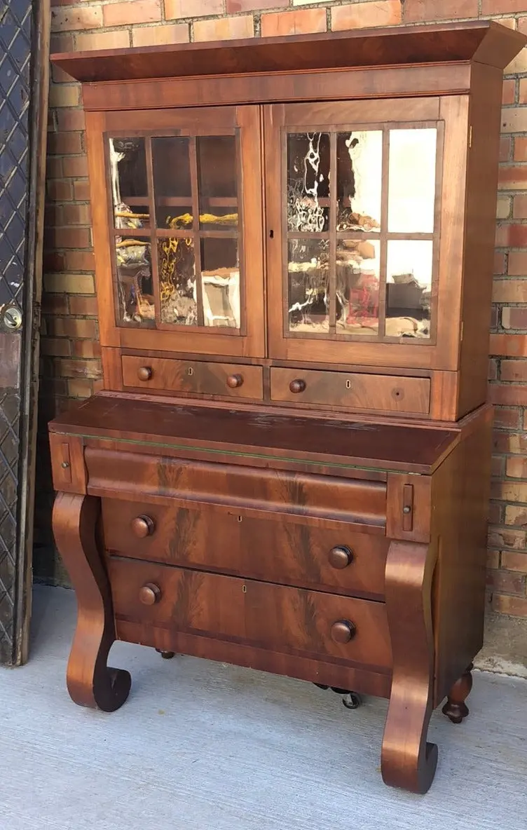 Empire Mahogany Bookcase Secretary 1