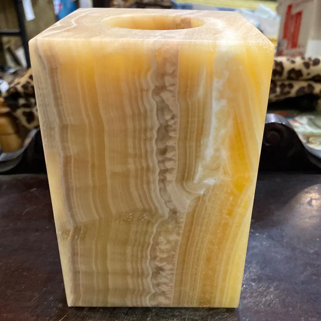 Alabaster Votive Candle Cover 1
