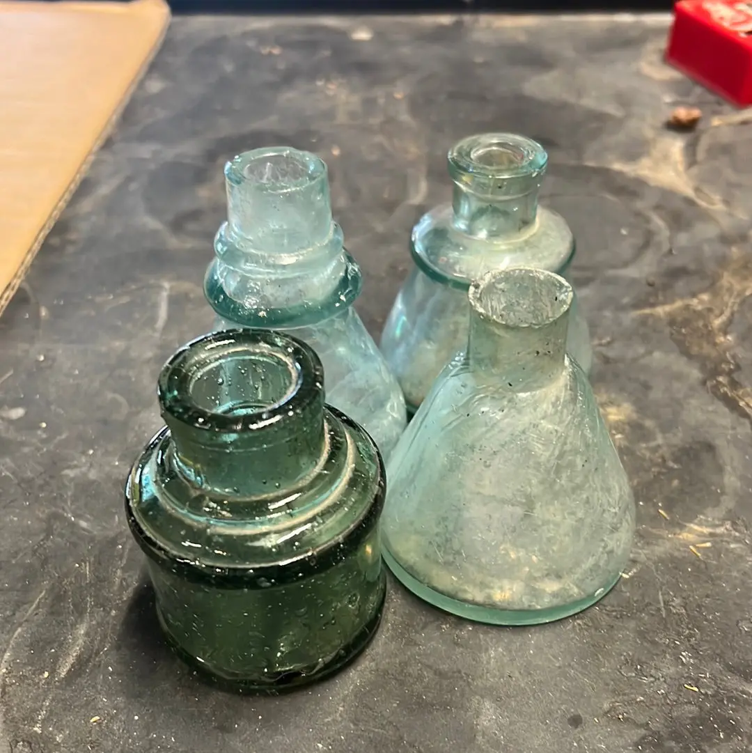 Glass Inkwells Each 1