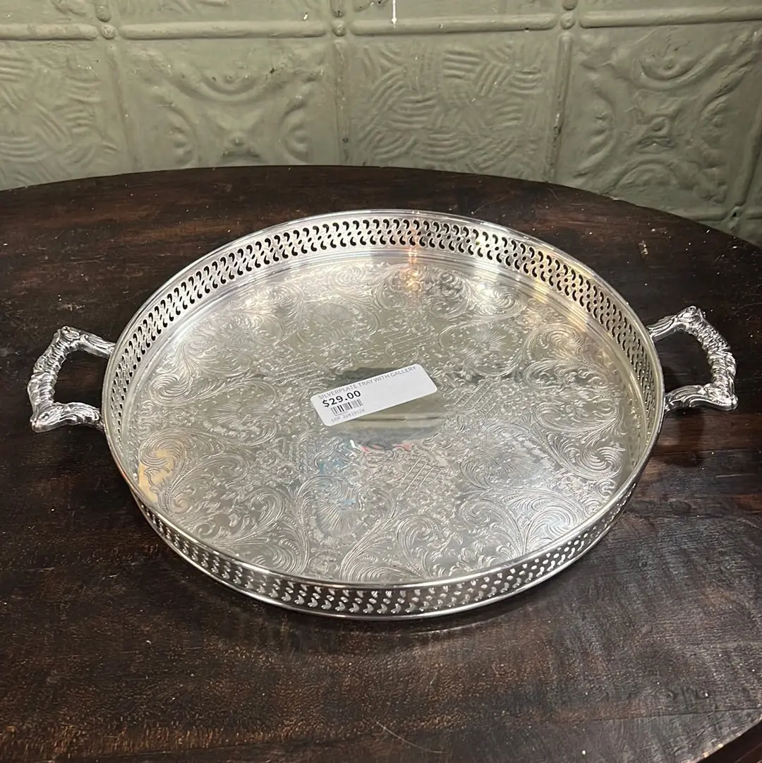 Silverplate Tray With Gallery 1