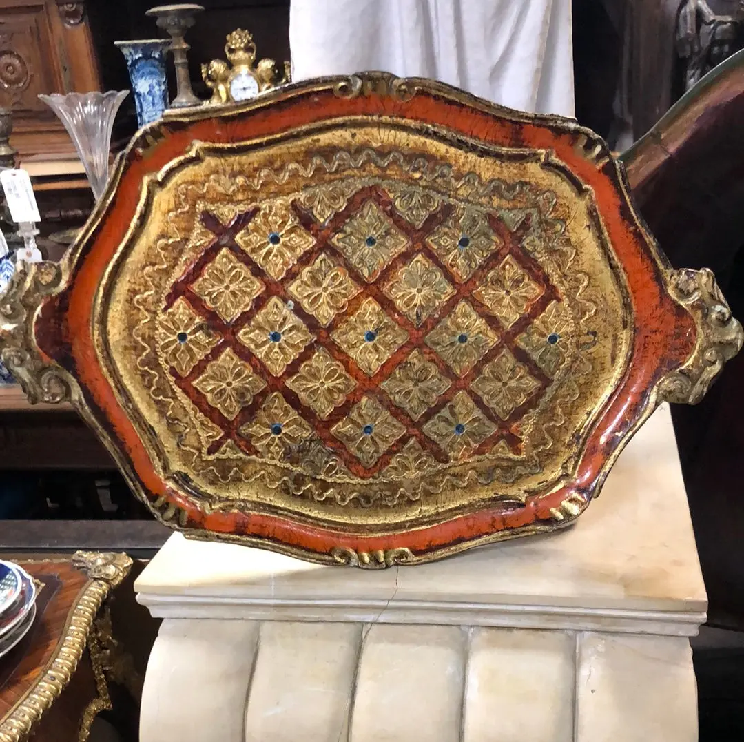 Orange Medium Florentine Tray 1