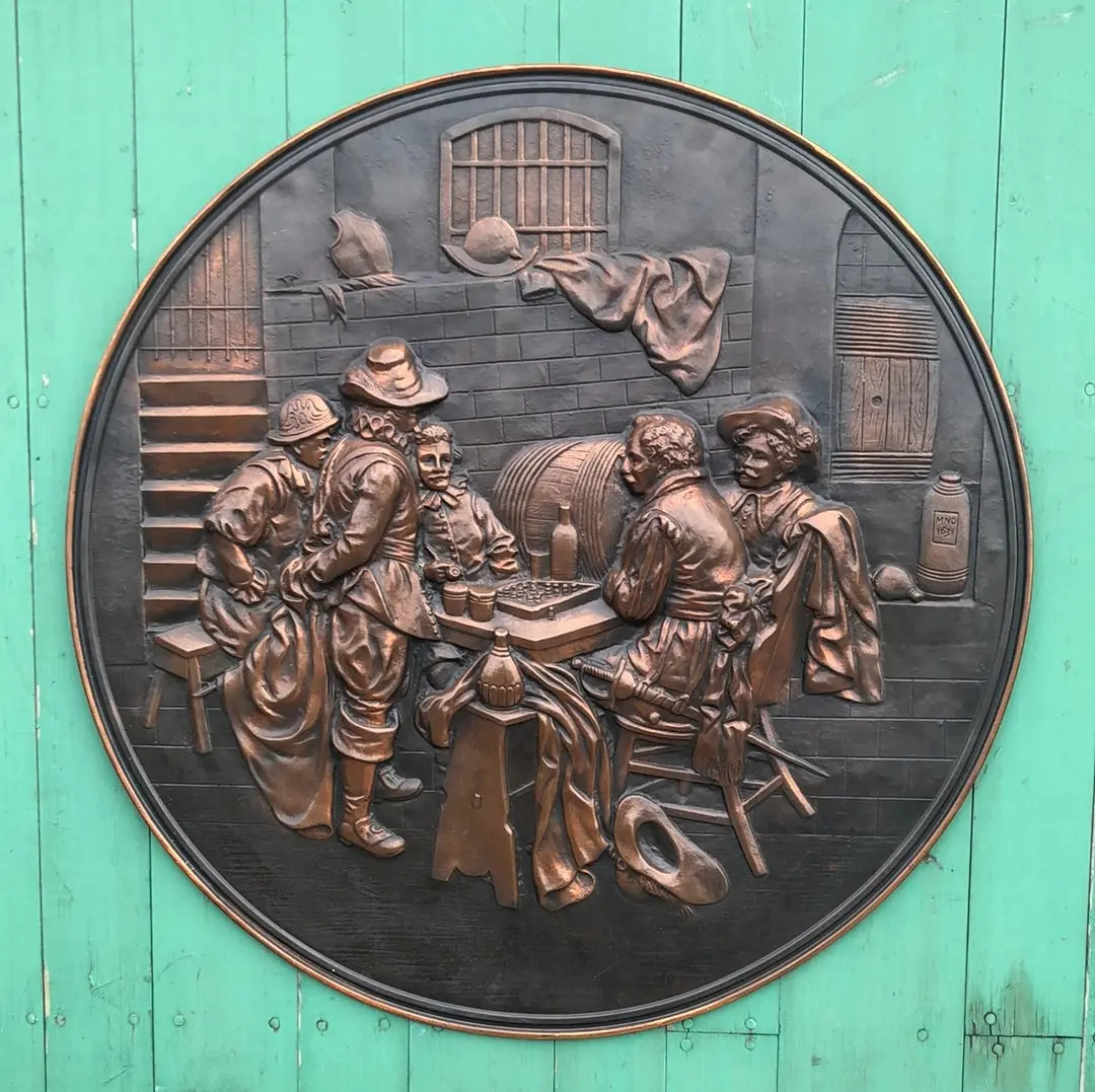 Large Copper Embossed Plaque With Pub Scene 1