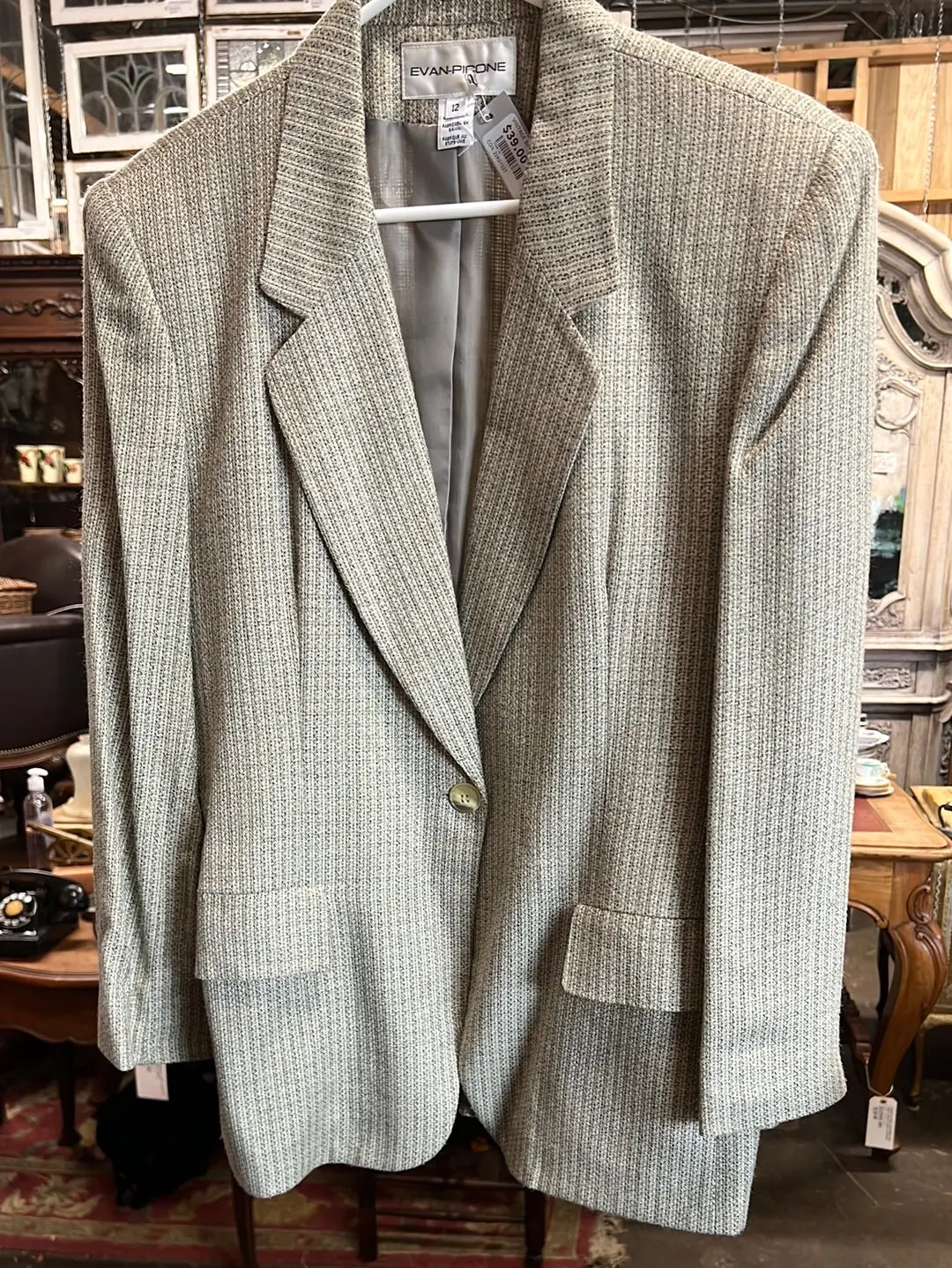 Vintage Beige Single Button Blazer 1