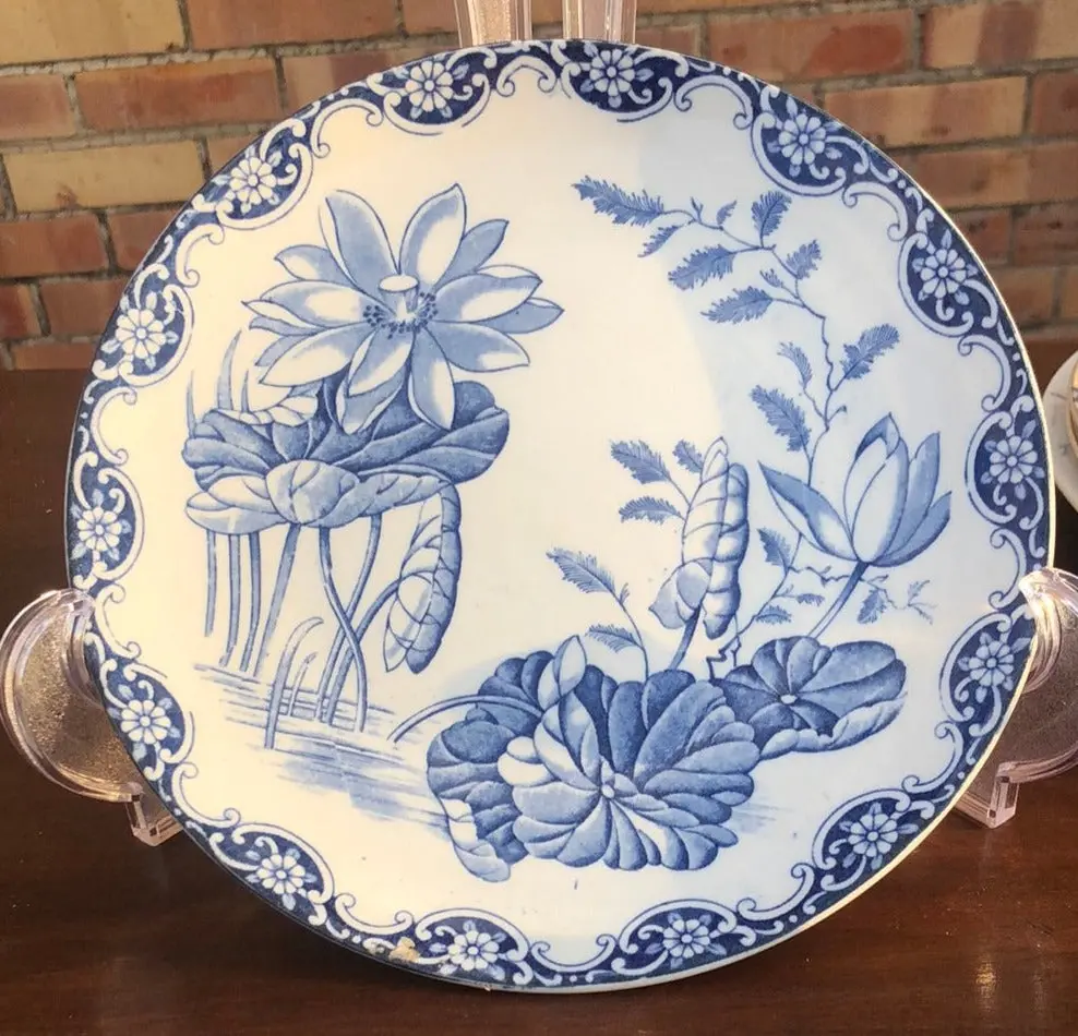 Stanley Potter Blue And White Lily Plate 1