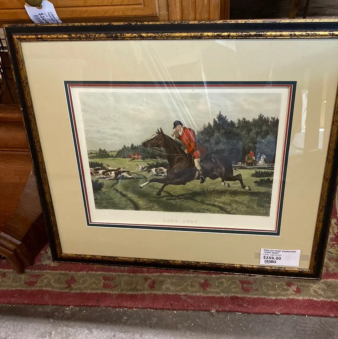 English Hunt Engraving "Gone Away" 1
