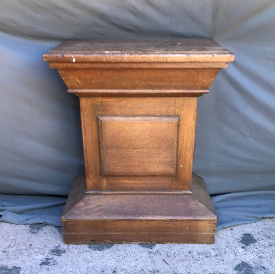 Solid Oak Pedestal From Church Circa 1920 1