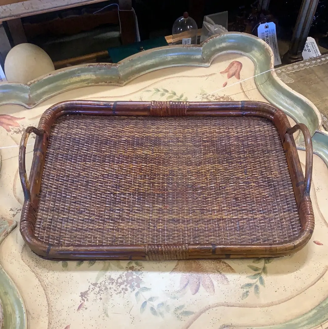 Rectangular Rattan Tray With Handles 1