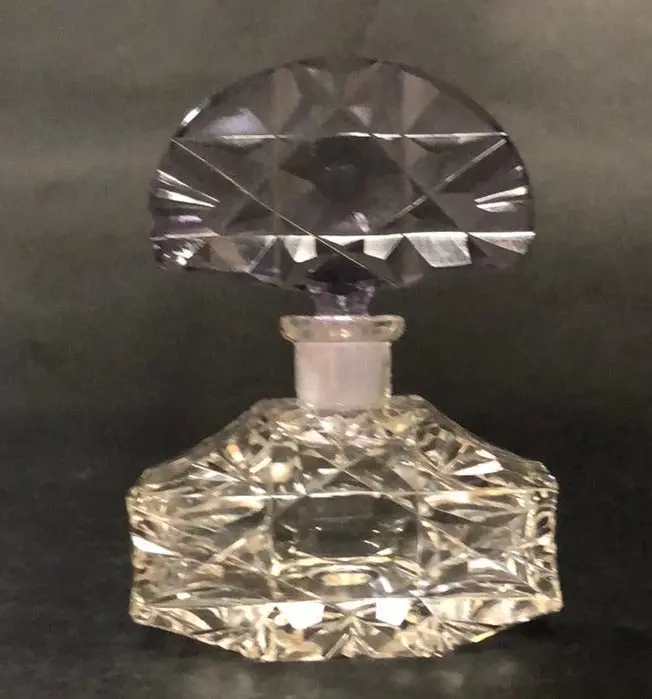 Clear Perfume Bottle With Purple Top 1