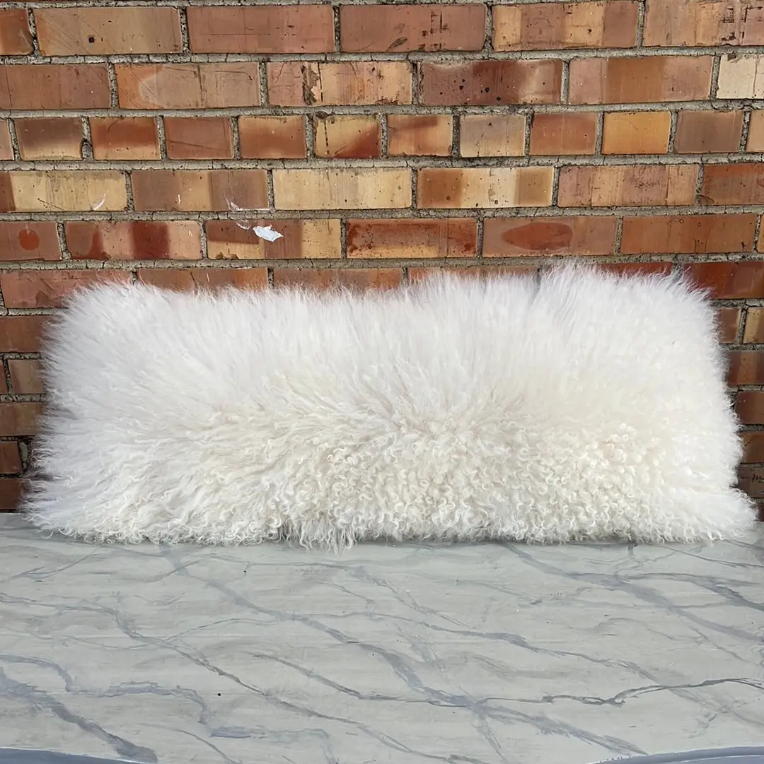 White Faux Fur Pillow 1