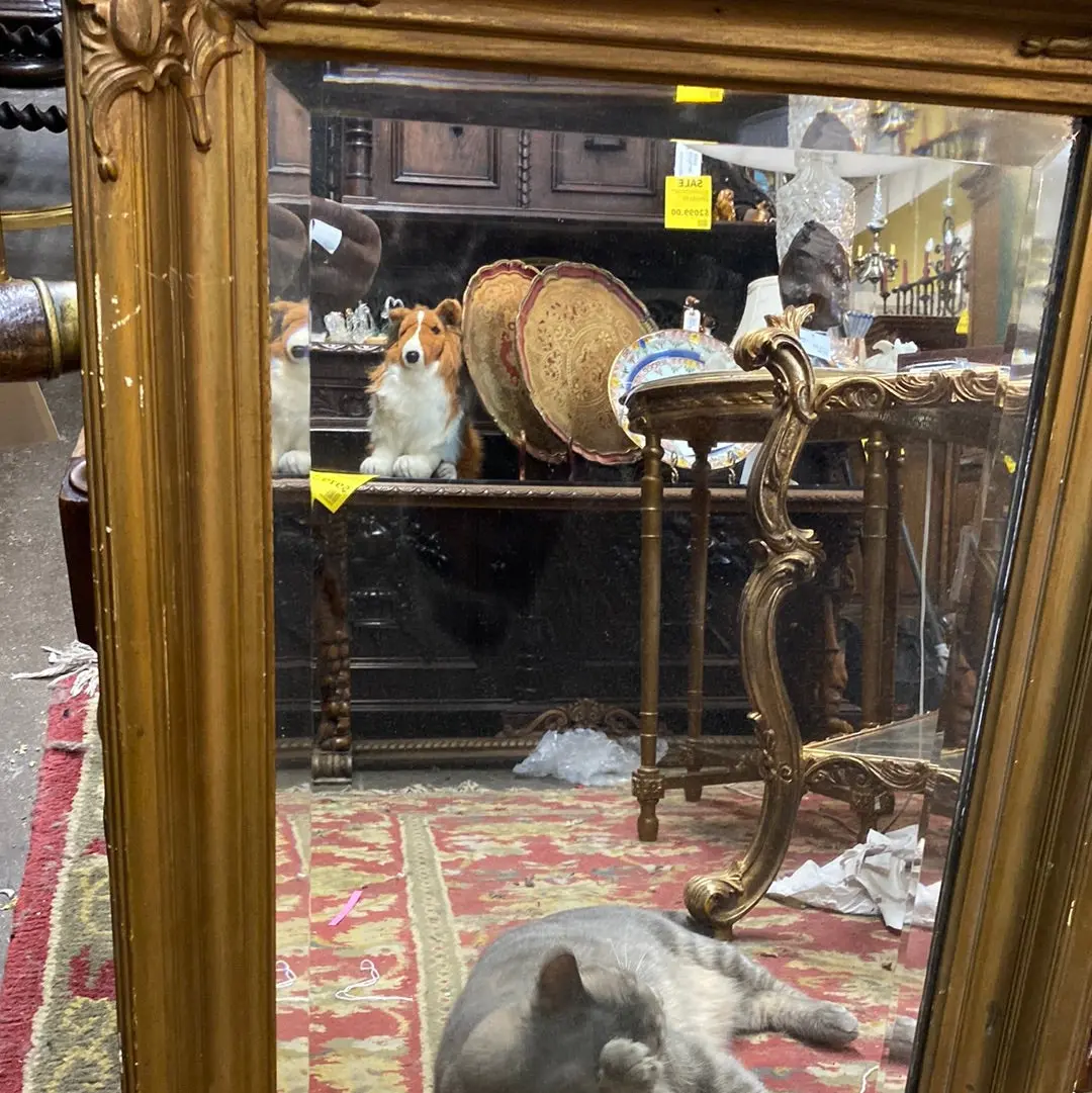 Gold Small Vertical Bevel Mirror 1
