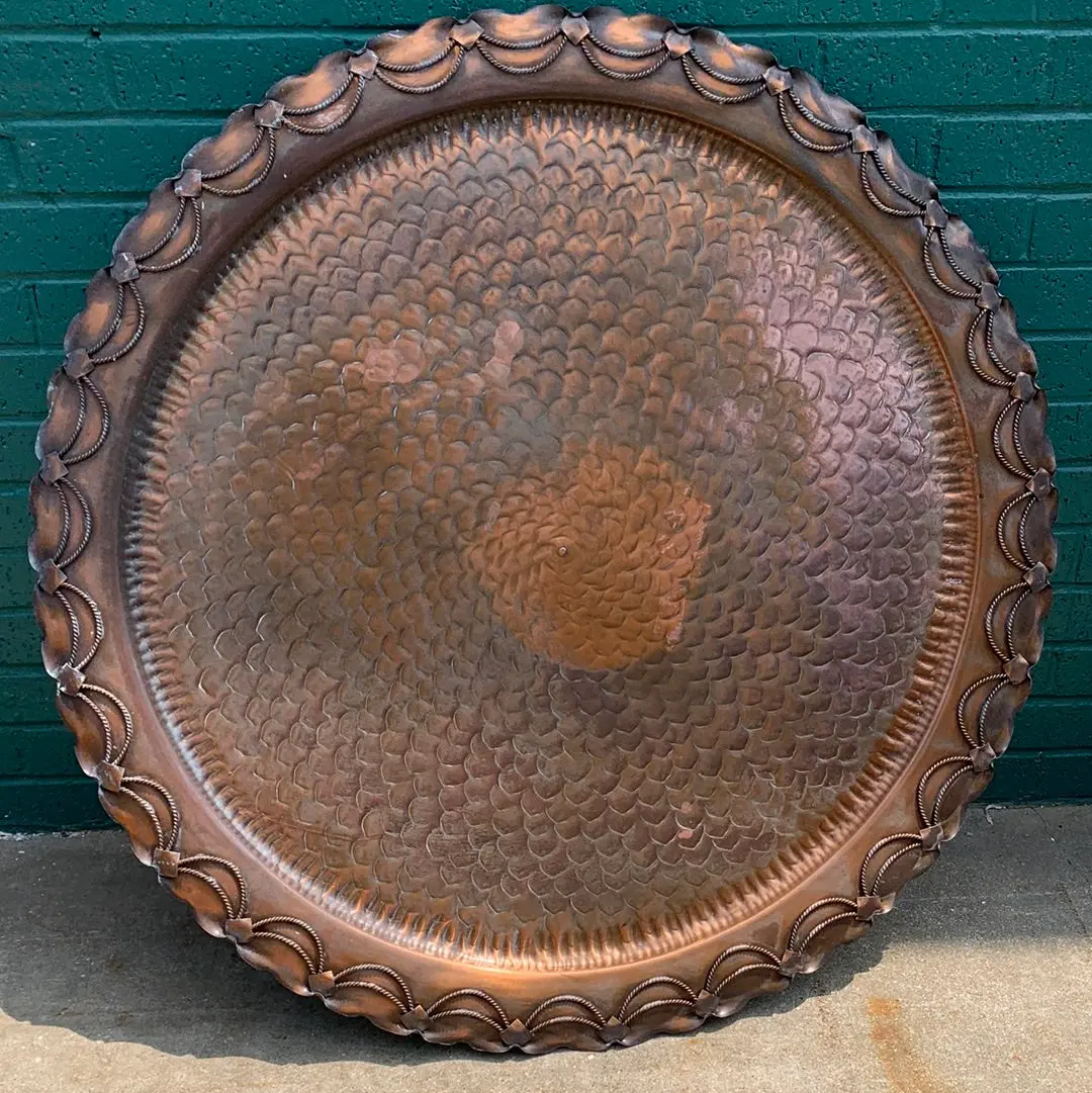 Large Copper Tray Table Top 1