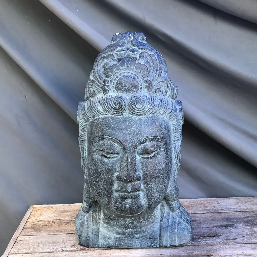 Large Plaster Bust Of Asian Deity 1