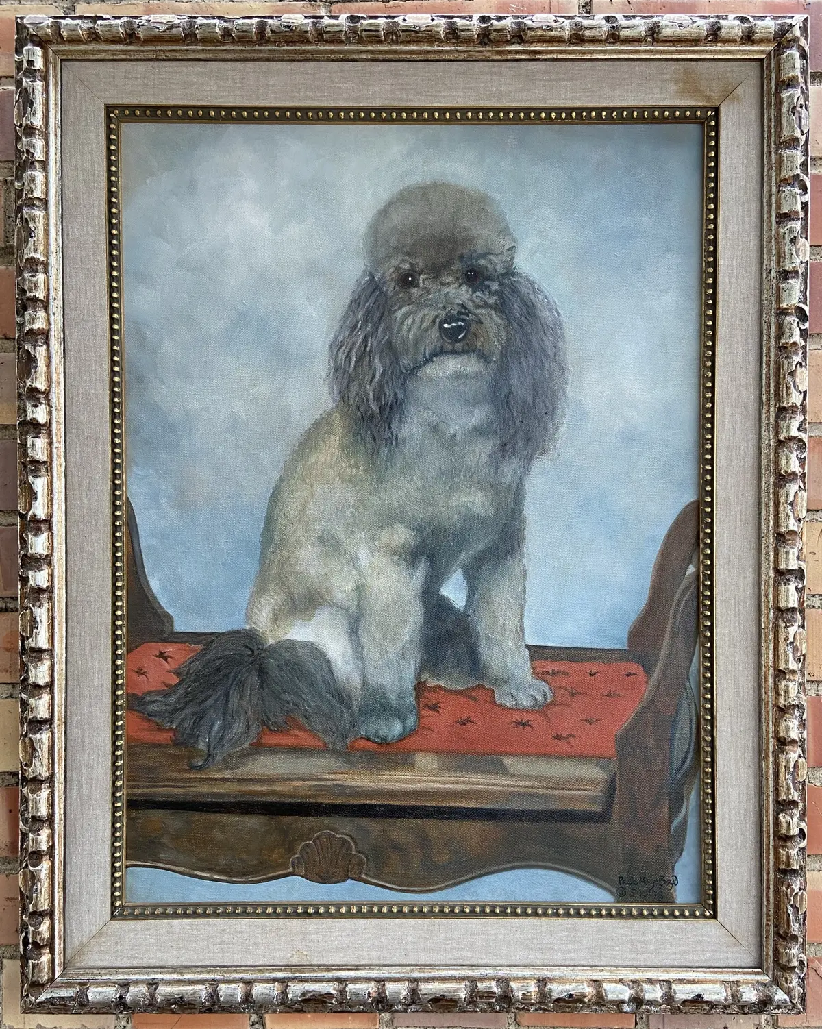 Original Oil Painting Of Poodle 1