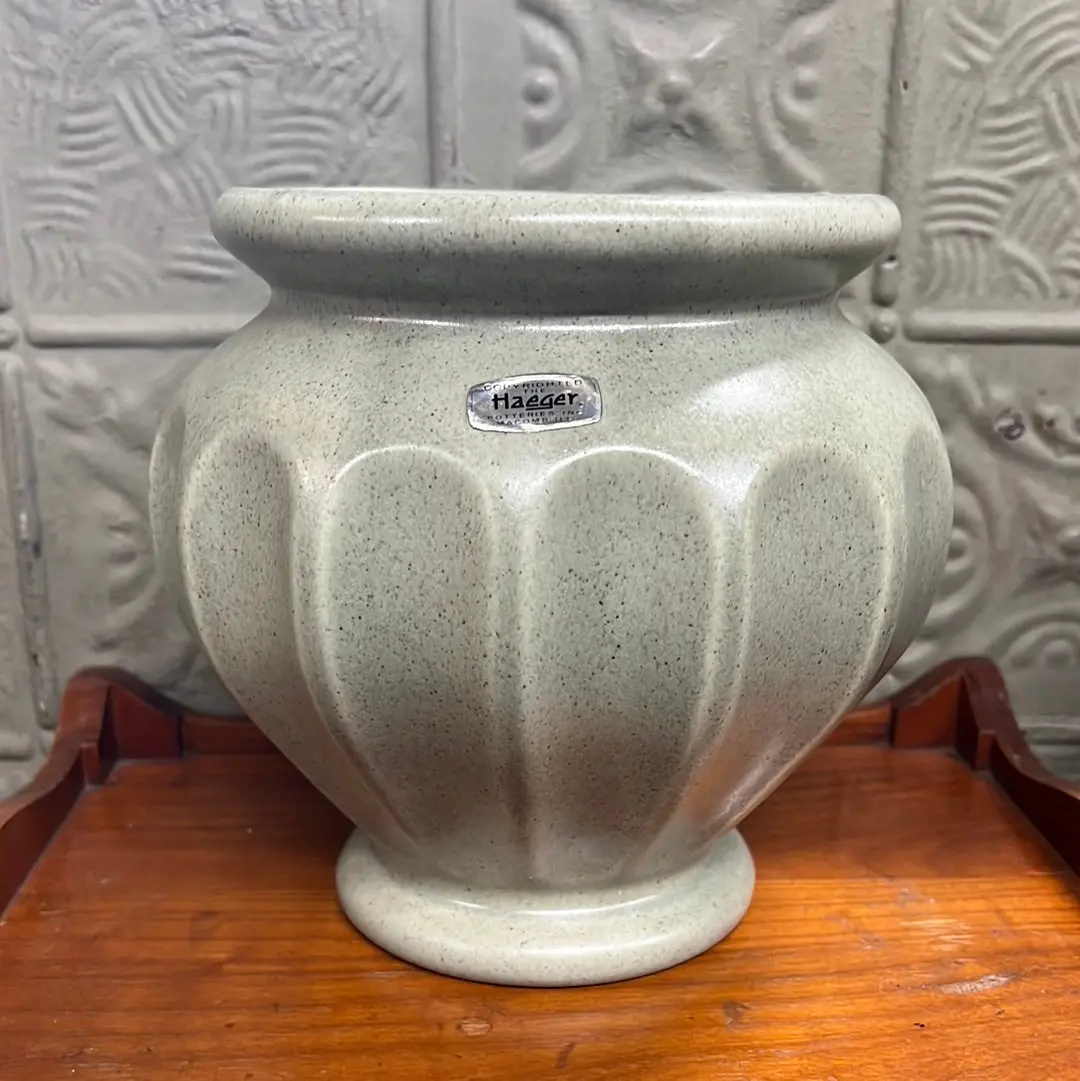 Speckled Sage Green Haeger Pottery Planter 1