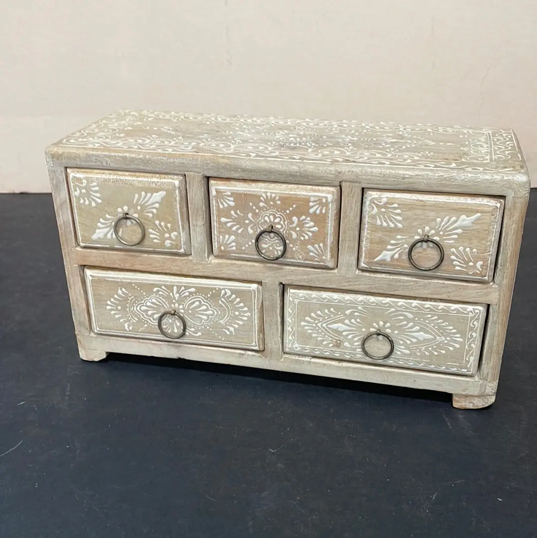 Eastern Miniature Chest With Relief Painted Enamel 1