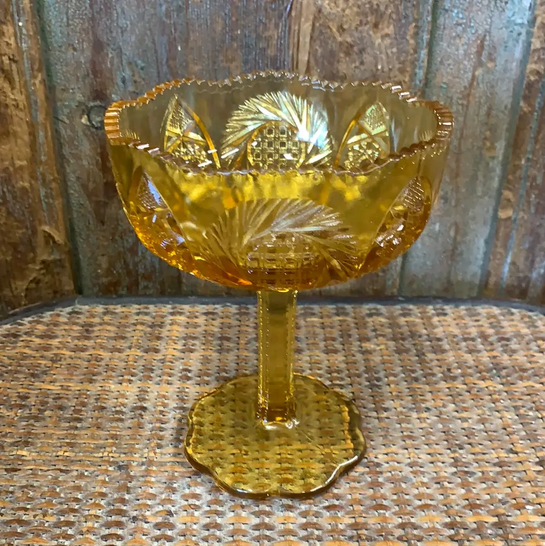 Amber Glass Compote 1
