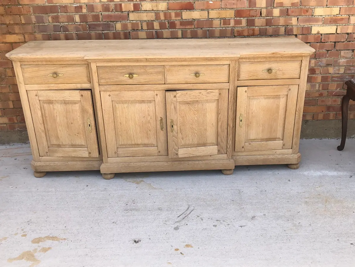Small Rustic Raw Oak Sideboard 1