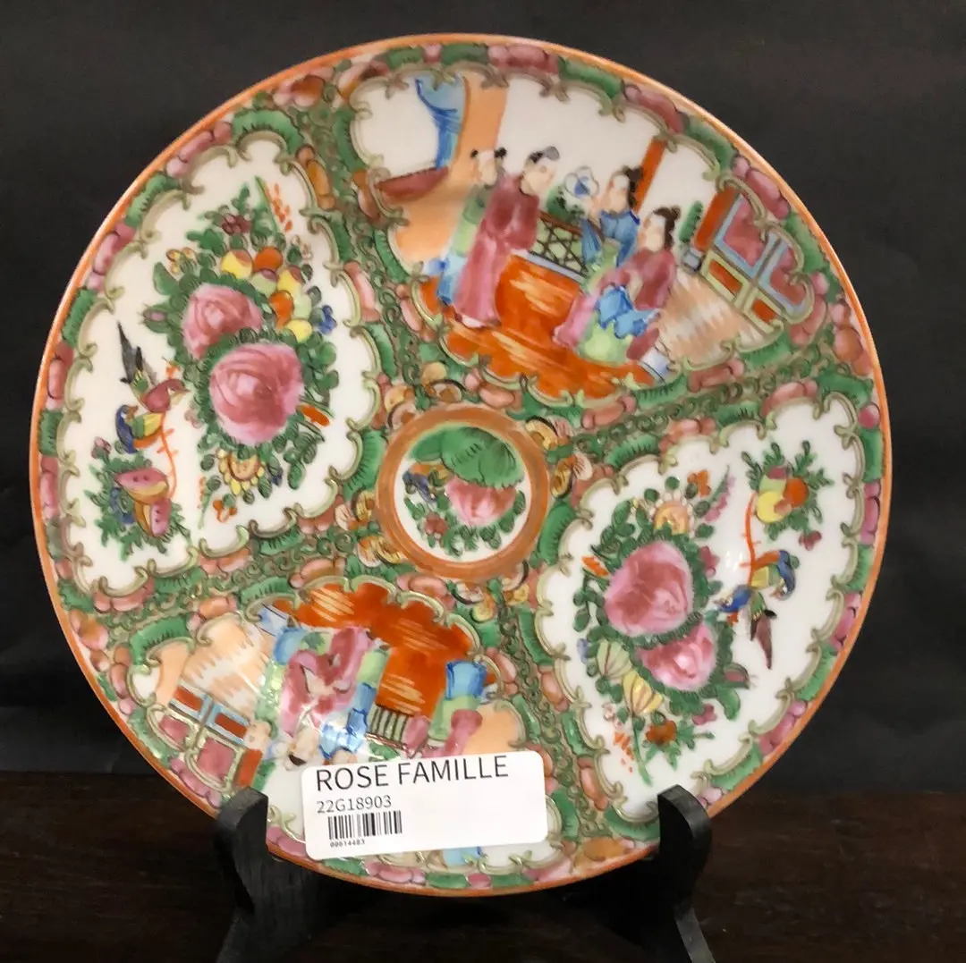 * Pair Of Rose Famille Salad Plates - Added To Sold Lot 1