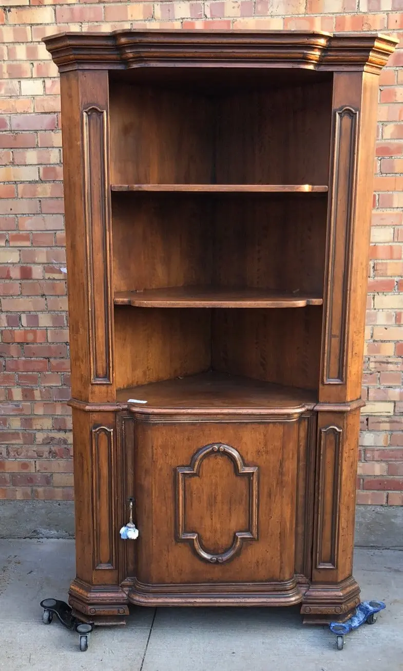 Walnut Open Corner Cabinet 1