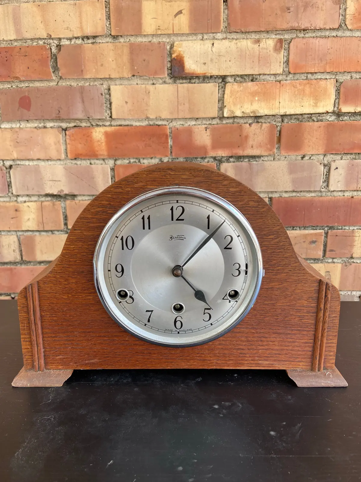 Art Deco Wood Bentima Mantle Clock - As Found 1