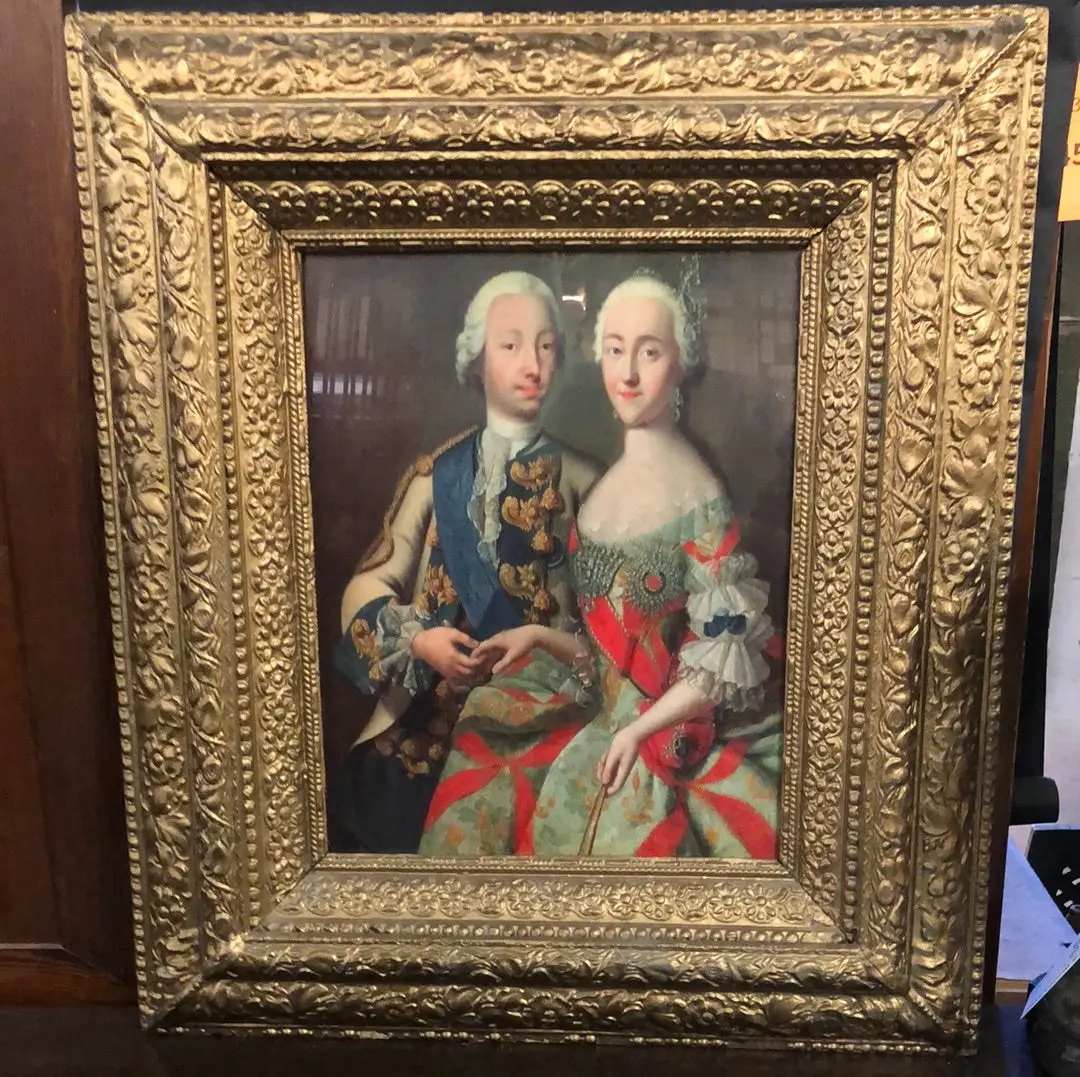 Bright Gold Ornate Wide Framed Royalty Print Hapsburgs 1