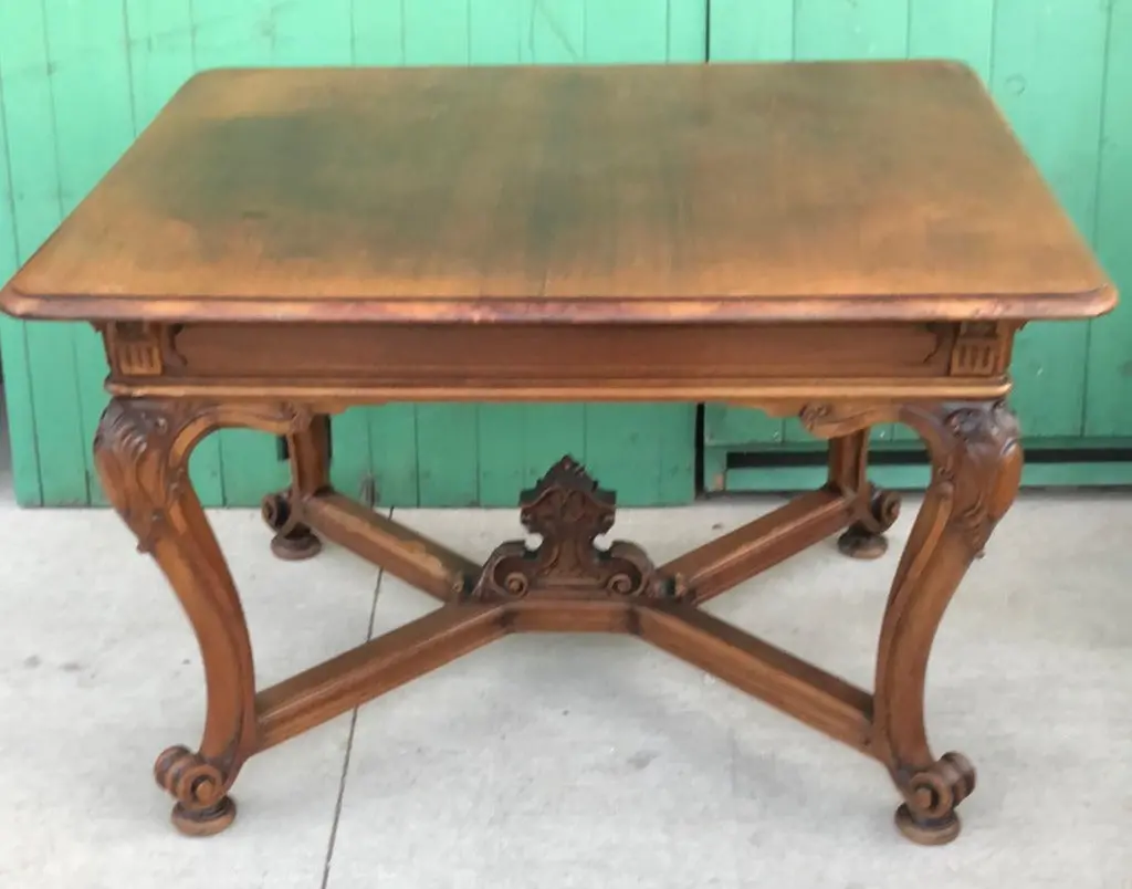 Carved Louis Xv Walnut Table 1