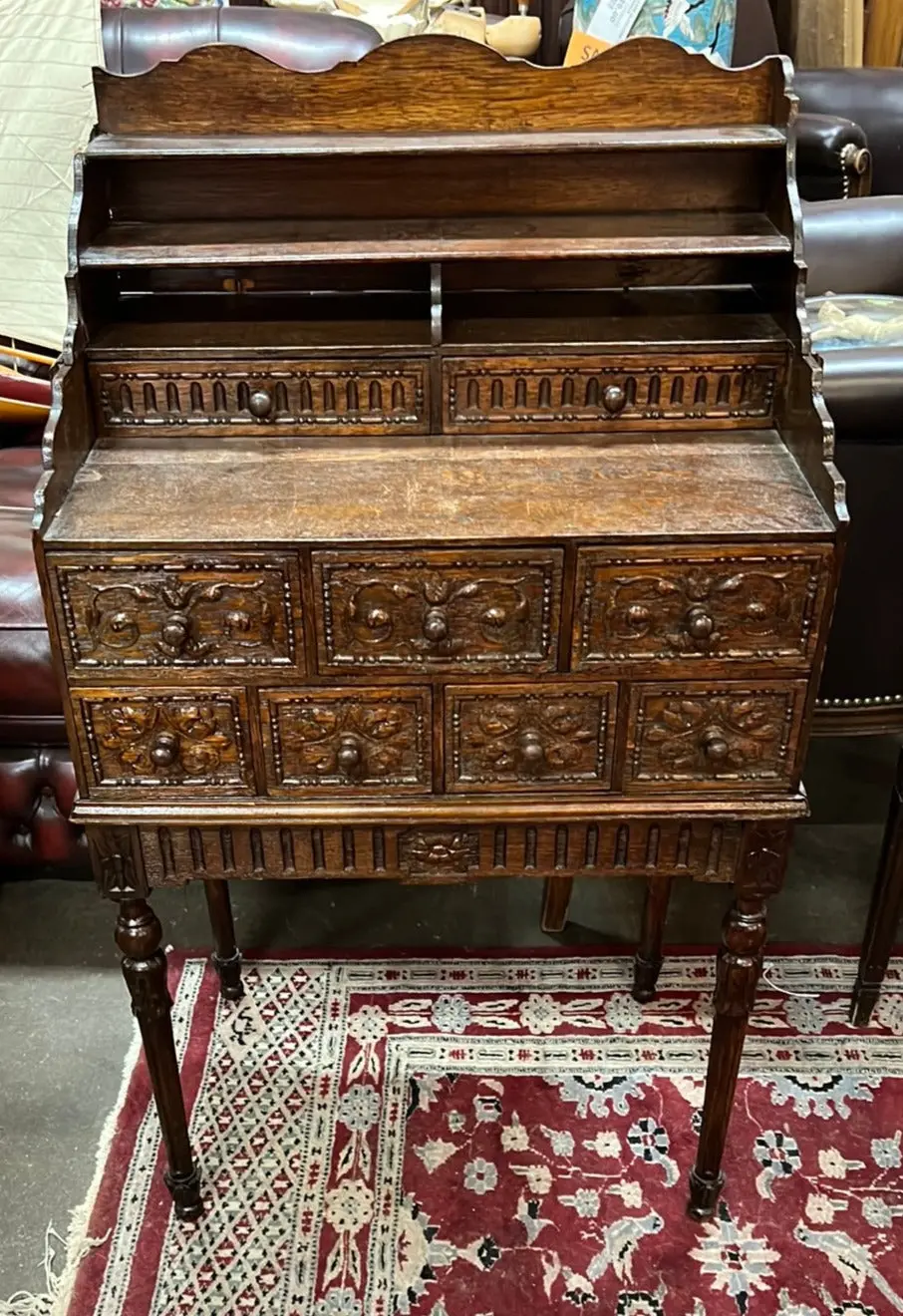 As Found Louis Xvi Oak Multi Drawer Stand With Pigeon Holes 1