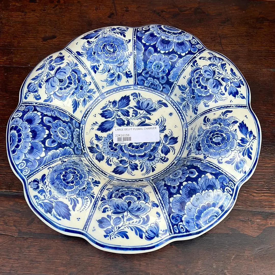 Large Delft Floral Charger 1