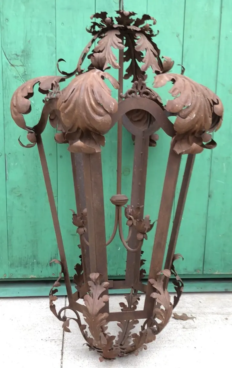 Large Brown Metal Lantern 1