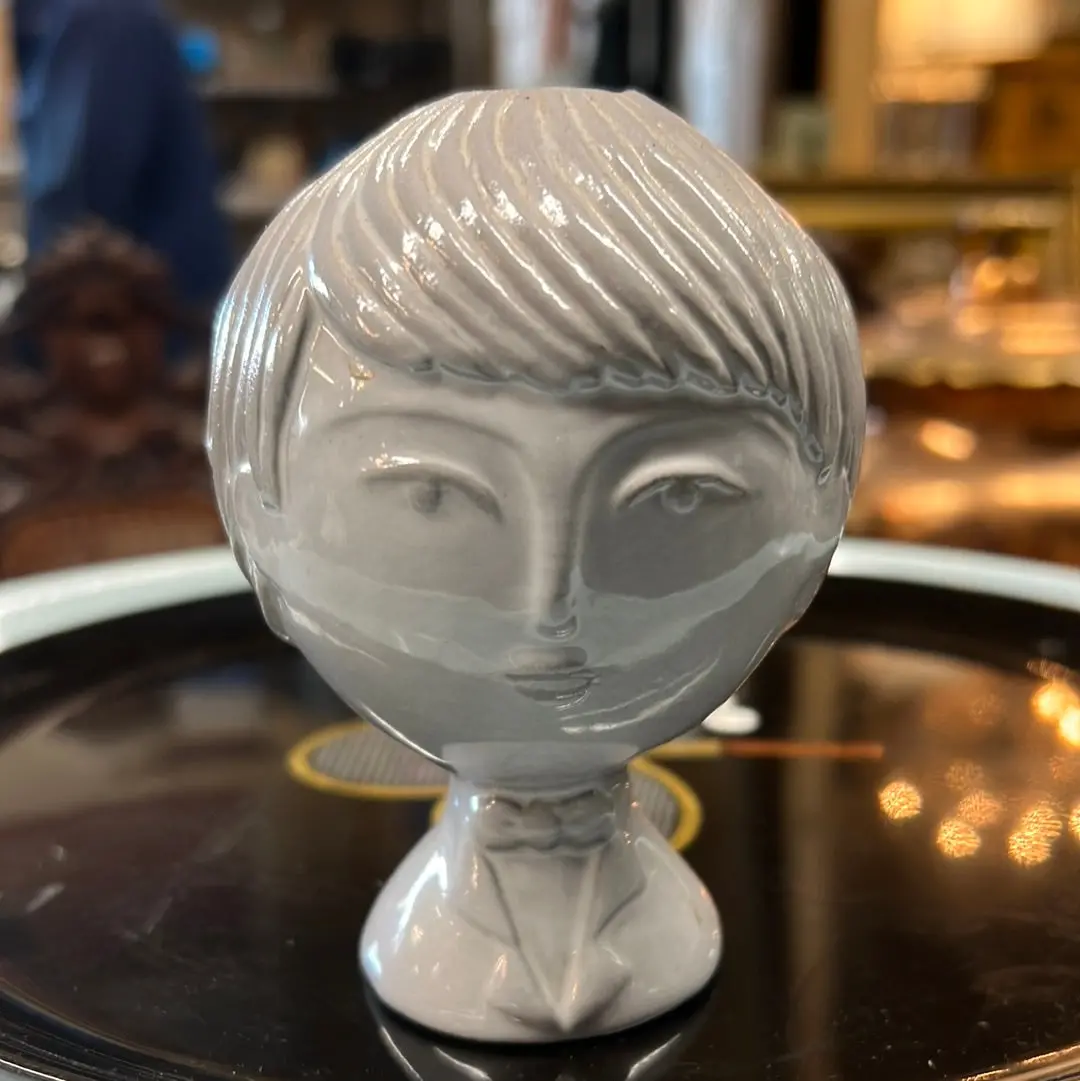 Porcelain Figure Bust Of Young Boy - Signed 1