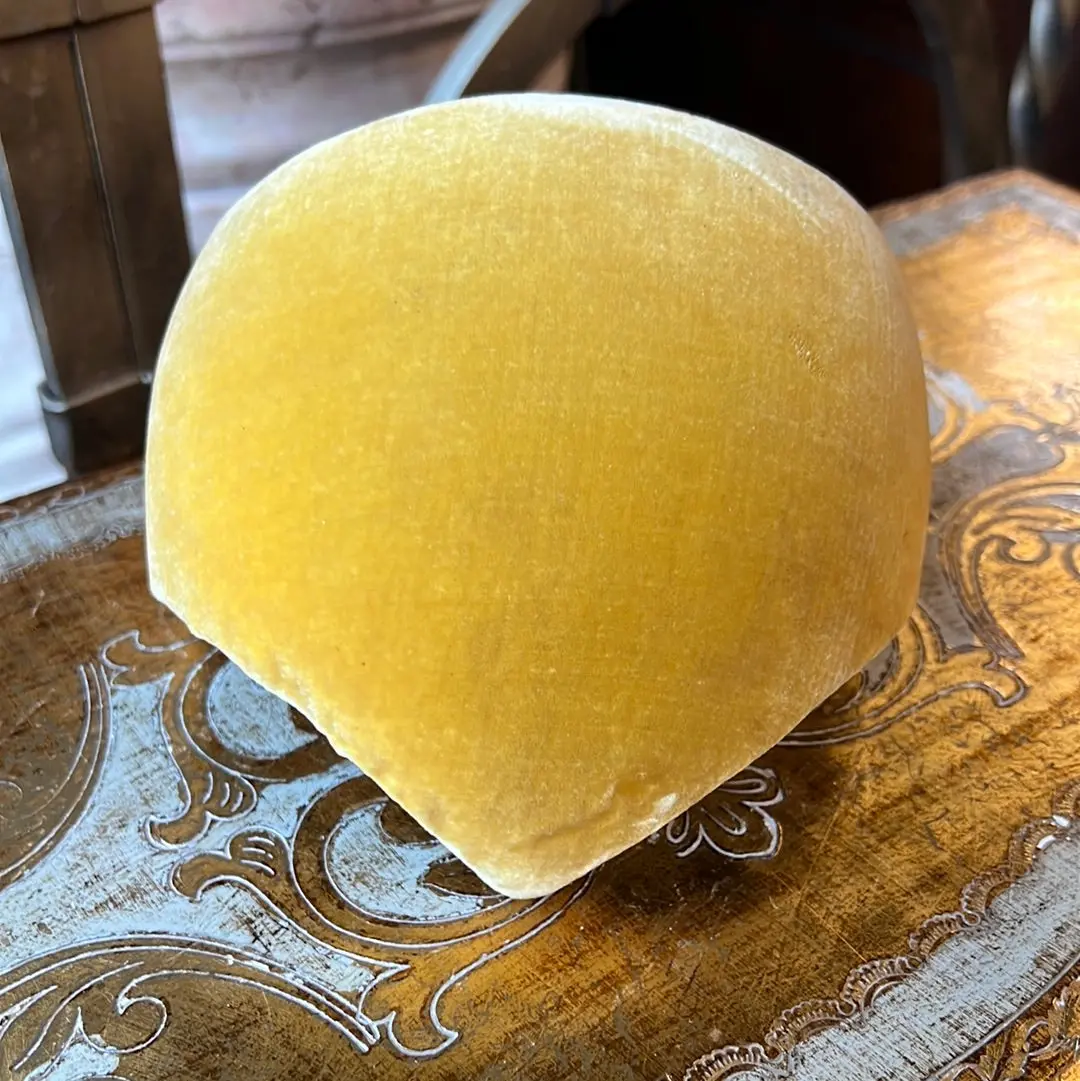 Yellow Velvet Triangle Front Half Hat 1