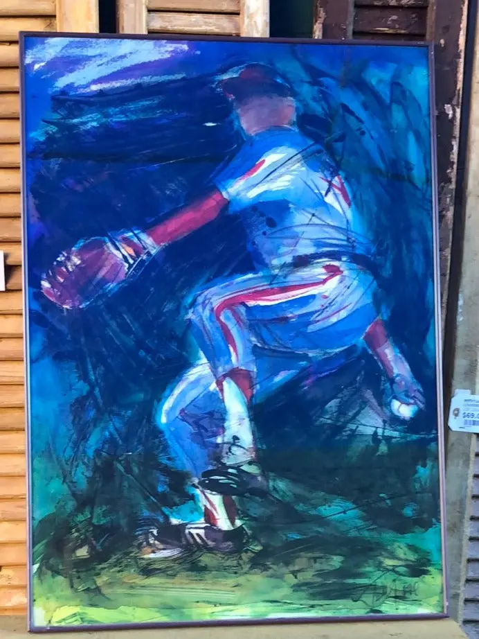 Baseball Impressionist Print Signed 1