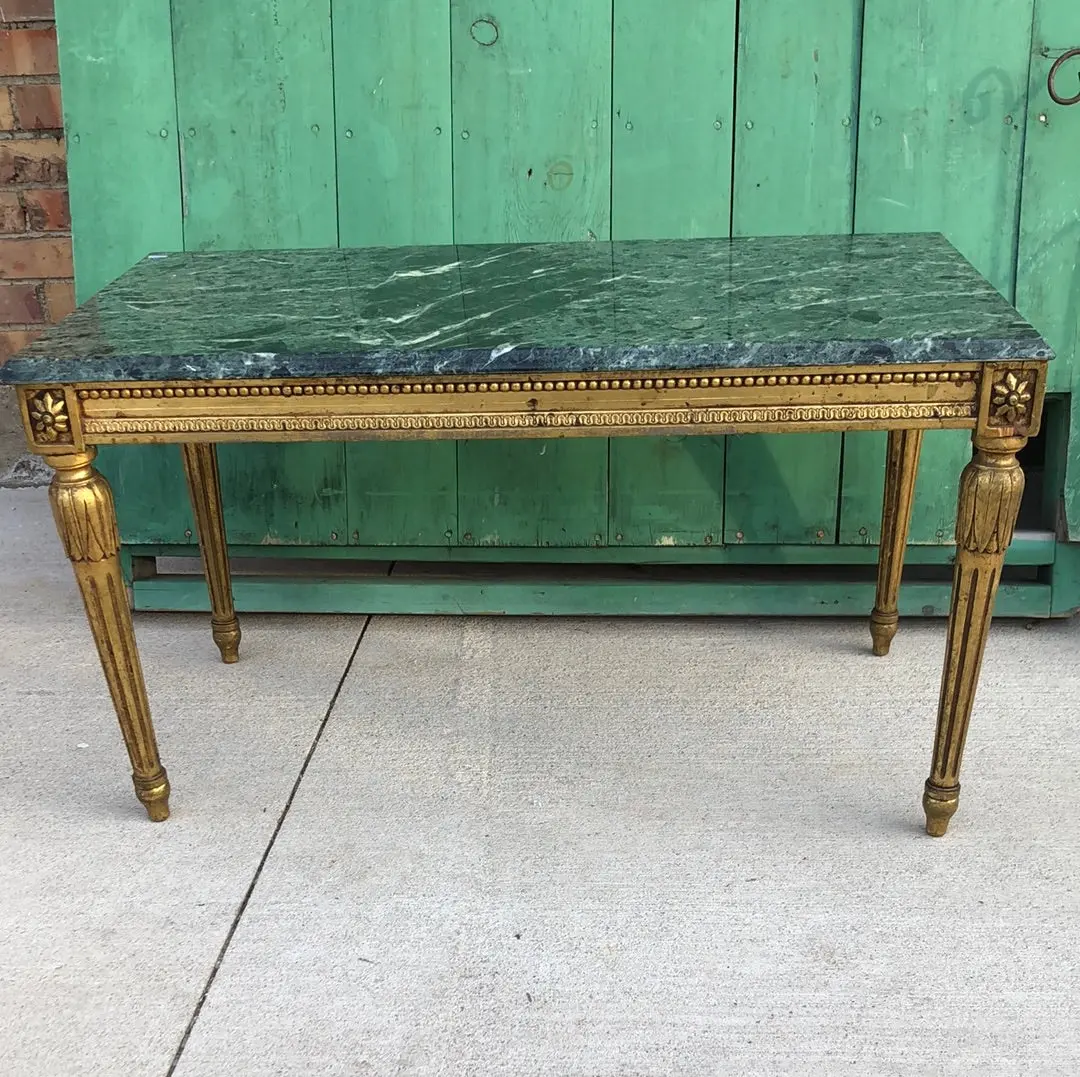 Louis Xvi Giltwood And Marble Top Coffee Table 1