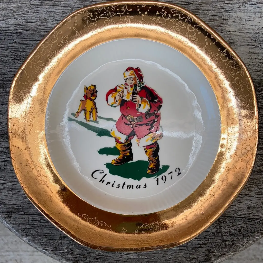1972 Christmas Coca Cola Santa Plate 511/1000 1