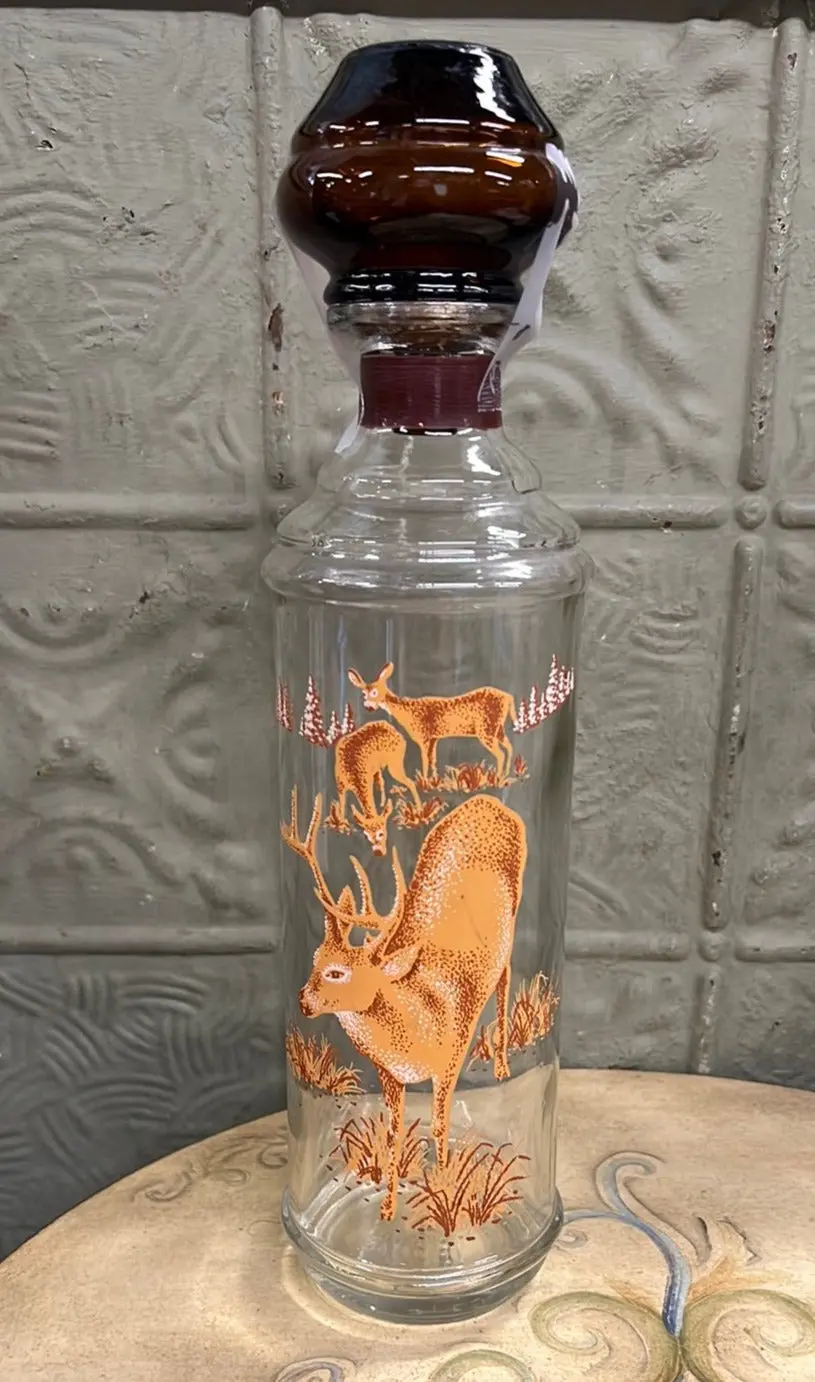 1967 Deer Design Glass Decanter 1