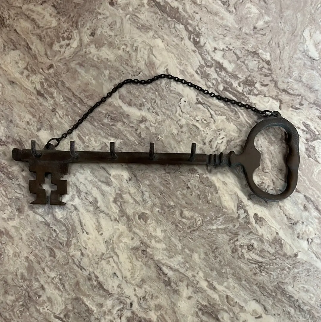 Brass Hanging Key Shaped Key Holder 1