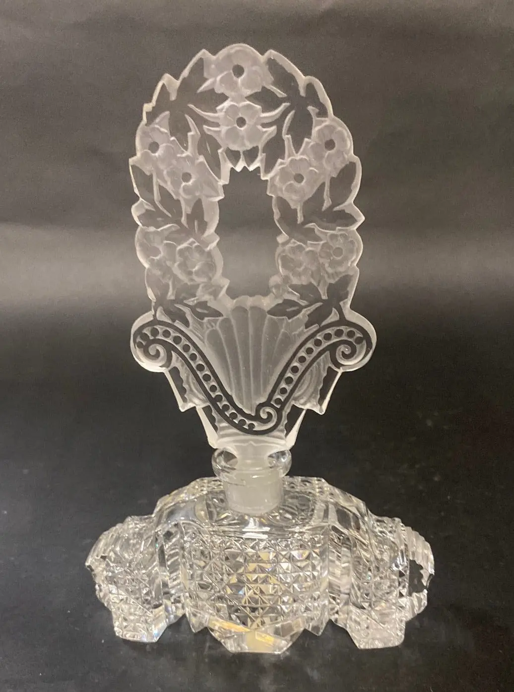 Clear Crystal Floral Perfume Bottle 1