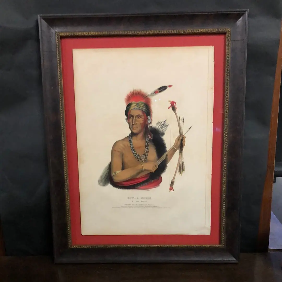 Nicely Framed And Matted Indian Print 1