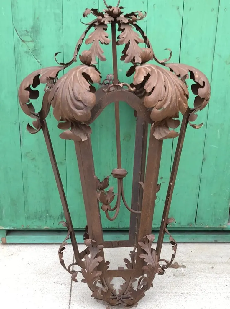 Large Brown Metal Lantern 1
