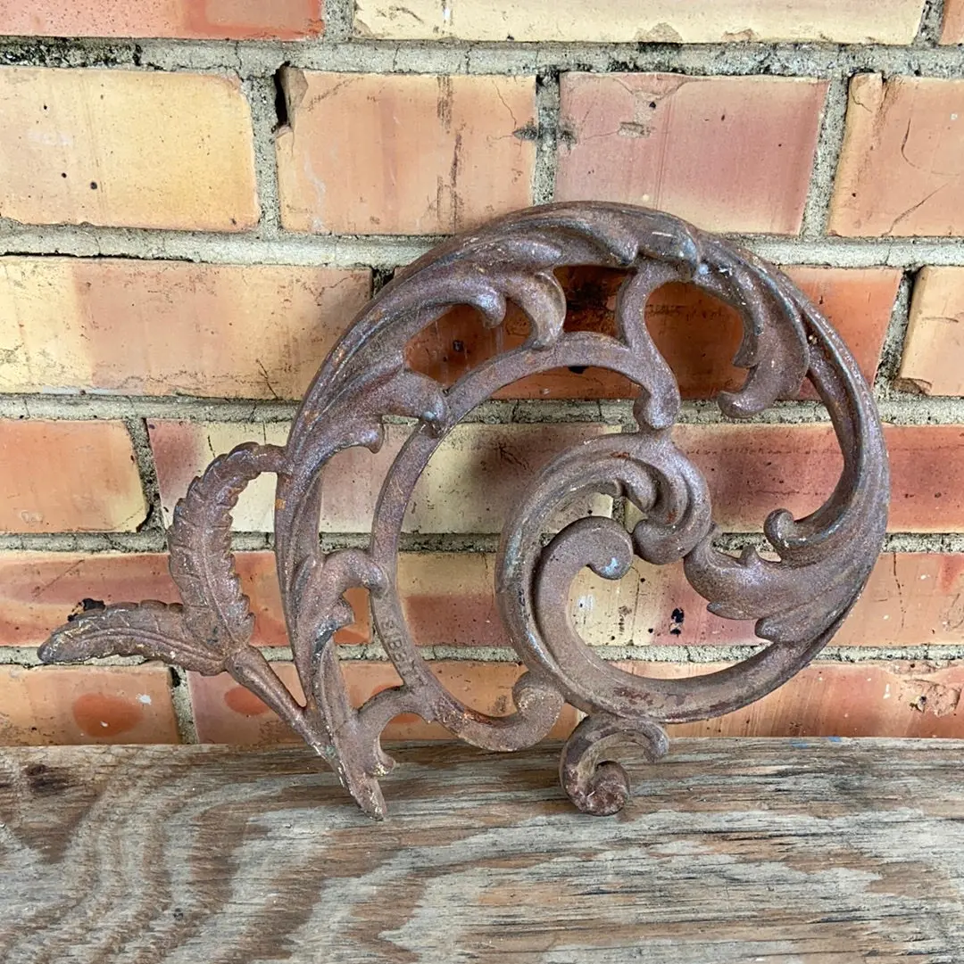 Heavy Iron Foliate Decorative Curule Architectural Piece 1
