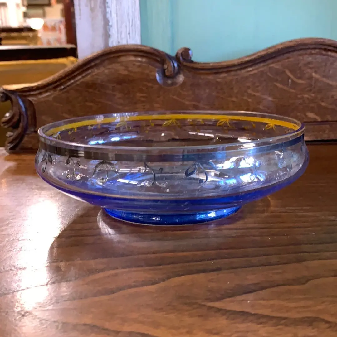 Low Blue Glass Bowl As Found 1