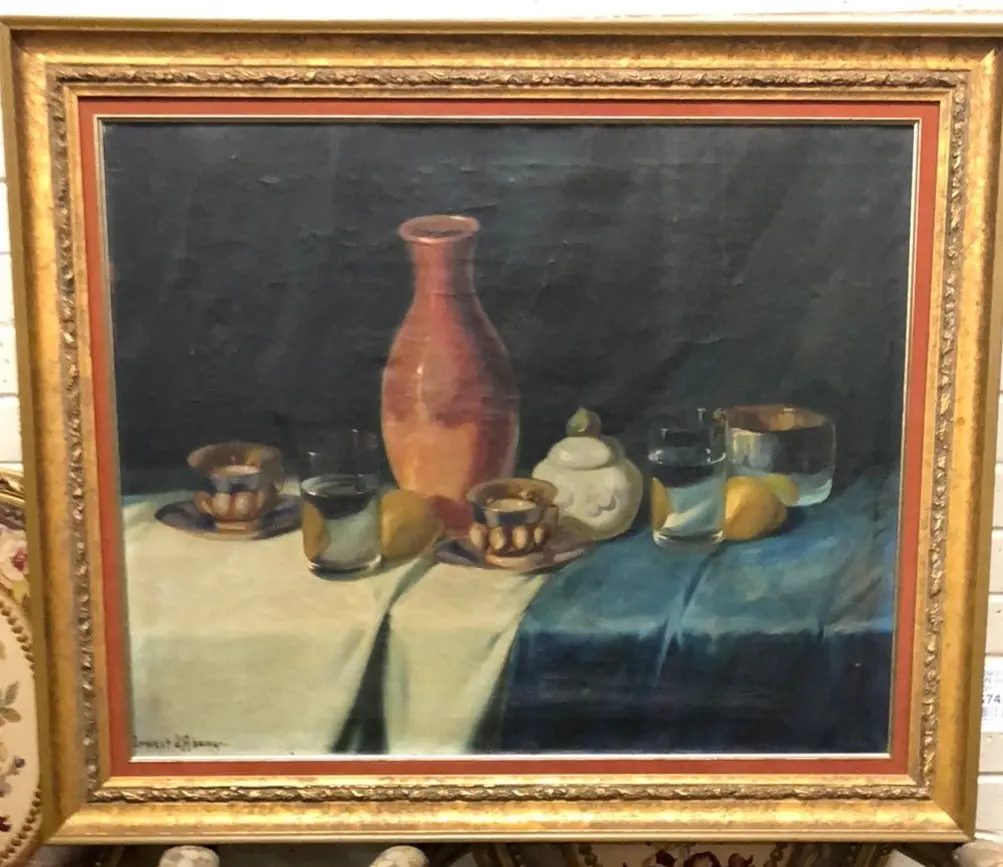Lemons And A Vase Still Life Oil Painting On Canvas 1