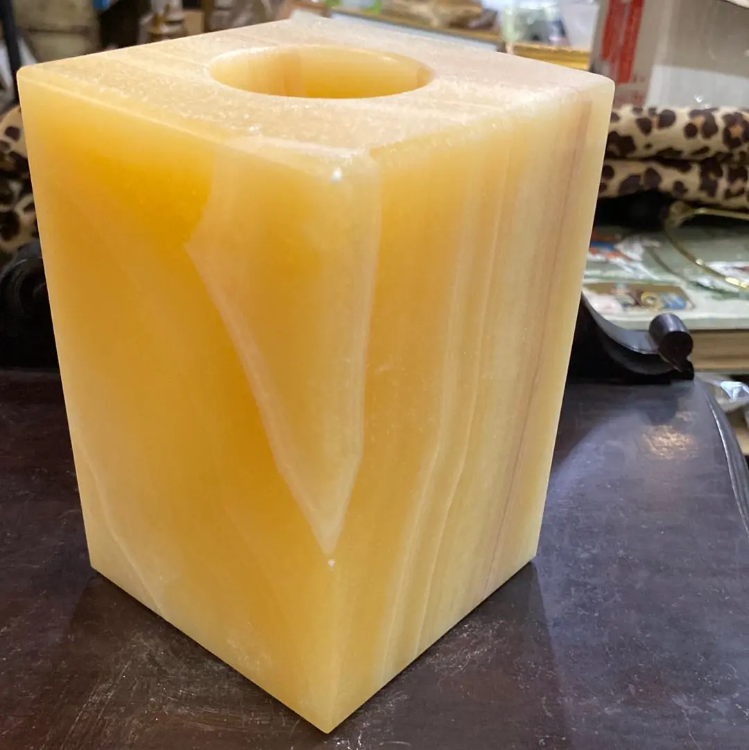 Alabaster Votive Candle Cover 1