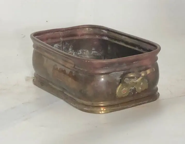 Medium Rectangular Brass Planter 1