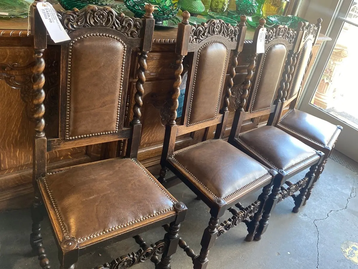 Set Of 4 Barley Twist Side Chairs 1